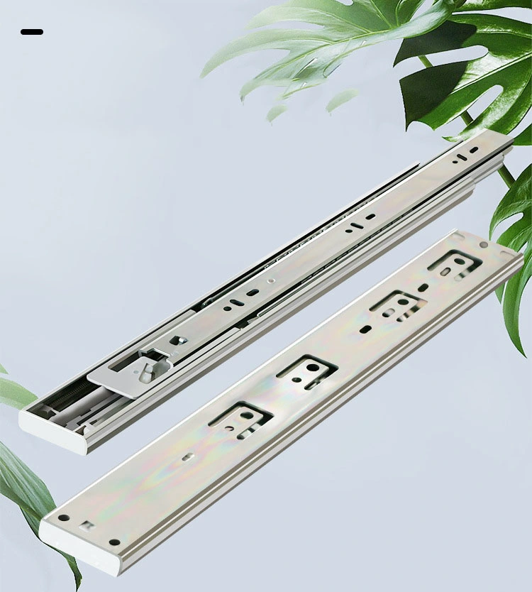 Hardware Heavy Telescopic Push Open Soft Close Channel Hydraulic Drawer Slide Rail with a Damper