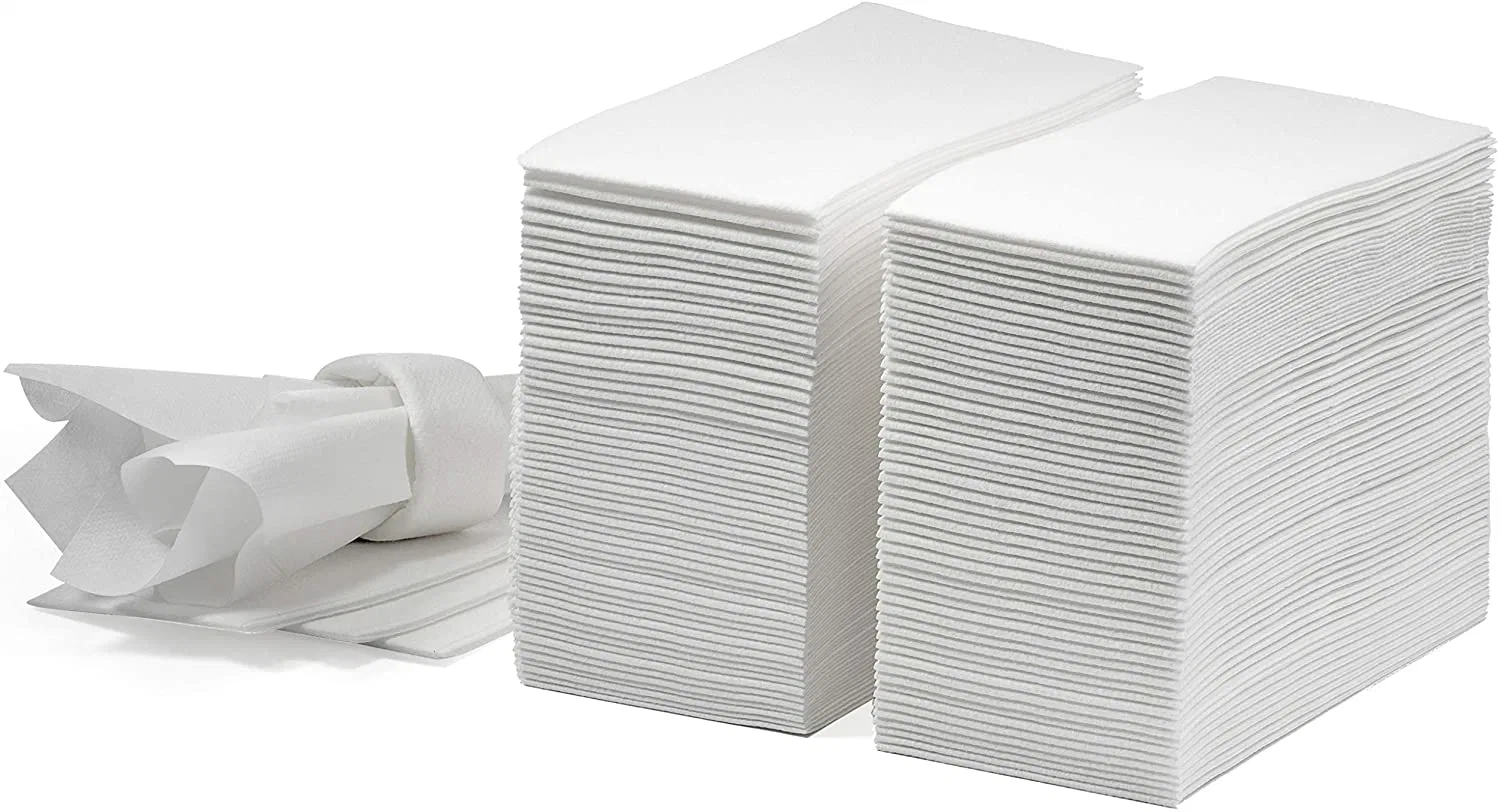 Lintext Disposable Linen-Feel Guest Towels - 12" x 17" Cloth-Like Hand Towels - Soft And Absorbent Paper Napkin For Bathroom, Kitchen [Extra-Soft - Pack of 200]