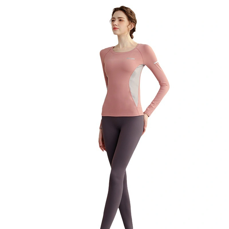 Early Autumn and Winter Yoga for Women New Style Spliced Long-Sleeved Slimming Gym Quick-Drying Running Professional Sports Suit