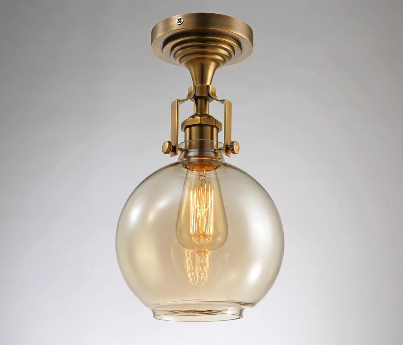 Nordic seule tête lustre en verre de l'Art Moderne Décoration intérieure rétro LED lampe eclairage de conception Accueil Restaurant cuisine Présentoir de chevet la pendaison de lumière de la télécommande