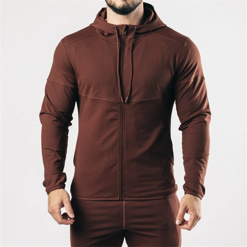 High Quality Custom Jacket Slim Fit Cotton Plain Gym Sport Sweatsuit Tracksuit