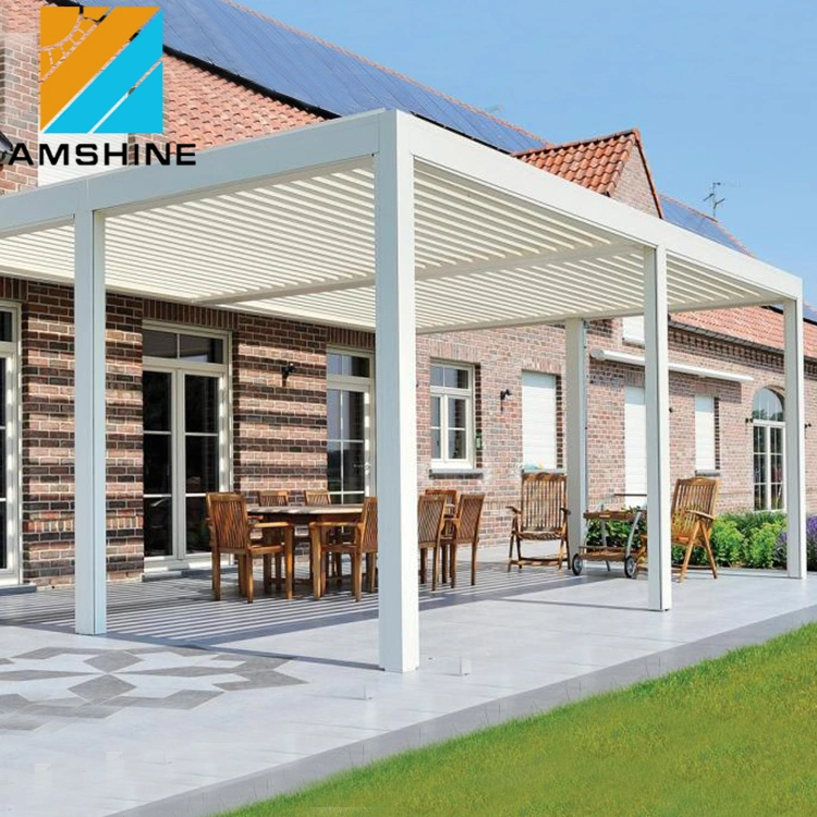 Motorized Aluminum Metal Operable Roof Pergola Louvre Roof System