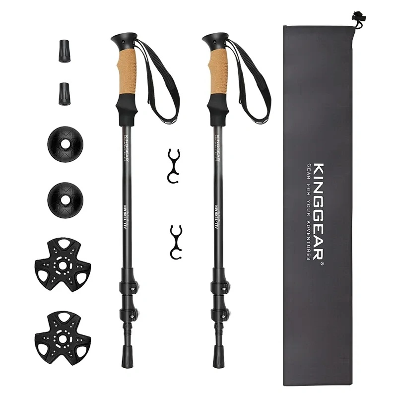 Kinggear High Quality Hiking Poles Ultralight Collapsible Trekking Sticks Trekking Poles Walking Sticks