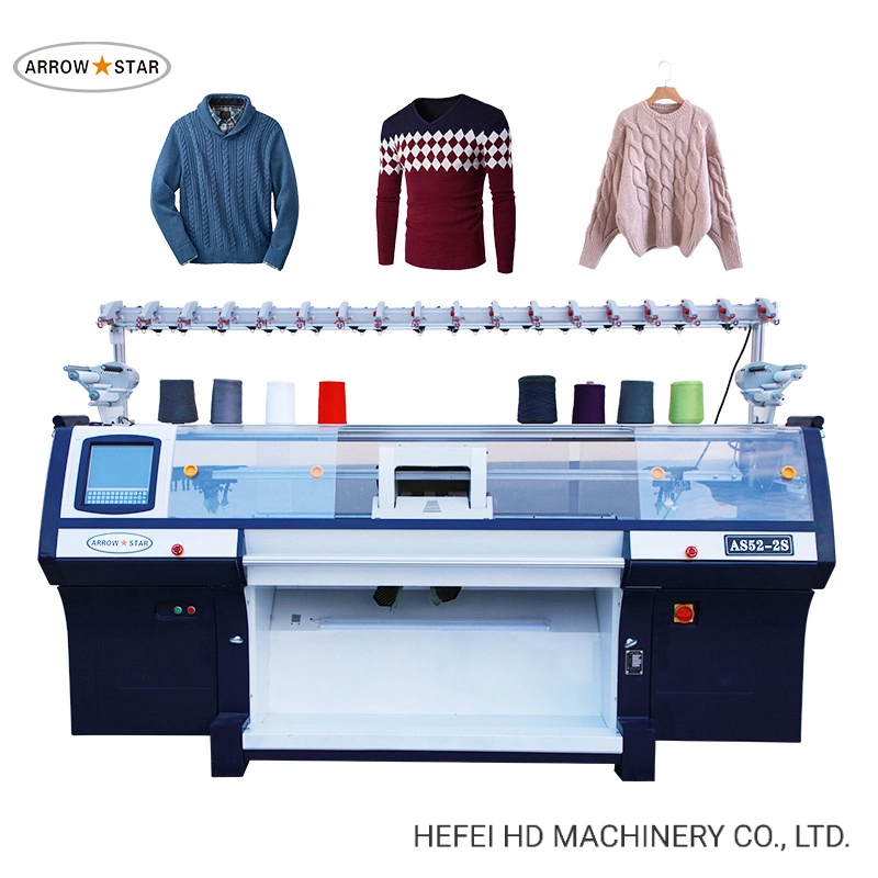 Chinese Brand Arrow Star Double System Computerized Flat Sweater Scarf Cap Beanie Carpet Knitting Machine with Fully Jacquard 10% off