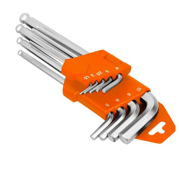 الأدوات اليدوية مجموعة مفاتيح الربط السداسية CRV 9PCS