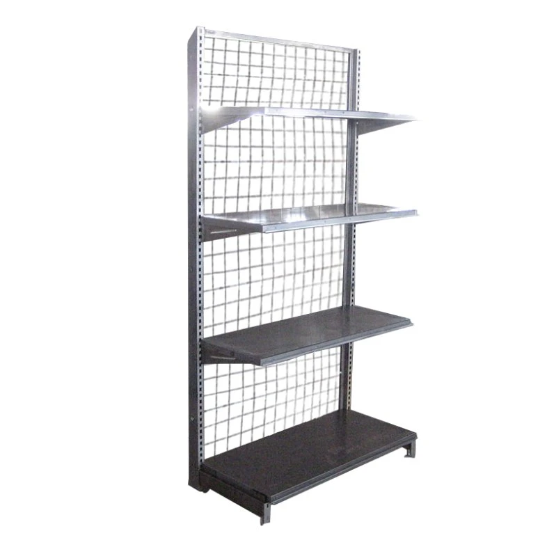 Supermarket Single Sides Wire Back Shelf Store Metal Display Racks