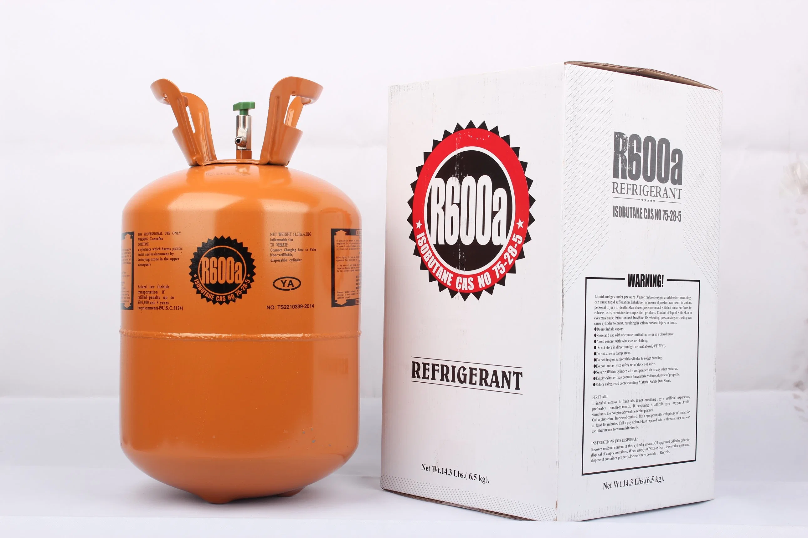 R600A El isobutano Gas refrigerante para congelador Venta caliente