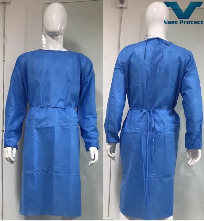 Abrasion & Tear Resistant Medical Protective Knitted Fabric Disposable SMS Isolation Gown