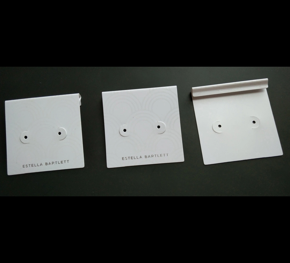 White PVC Necklace Earring Card with UV Coating Logo