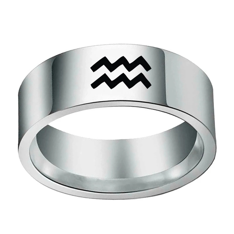 Fashion Constellation Jewelry Gift Wedding Stainless Steel Ring