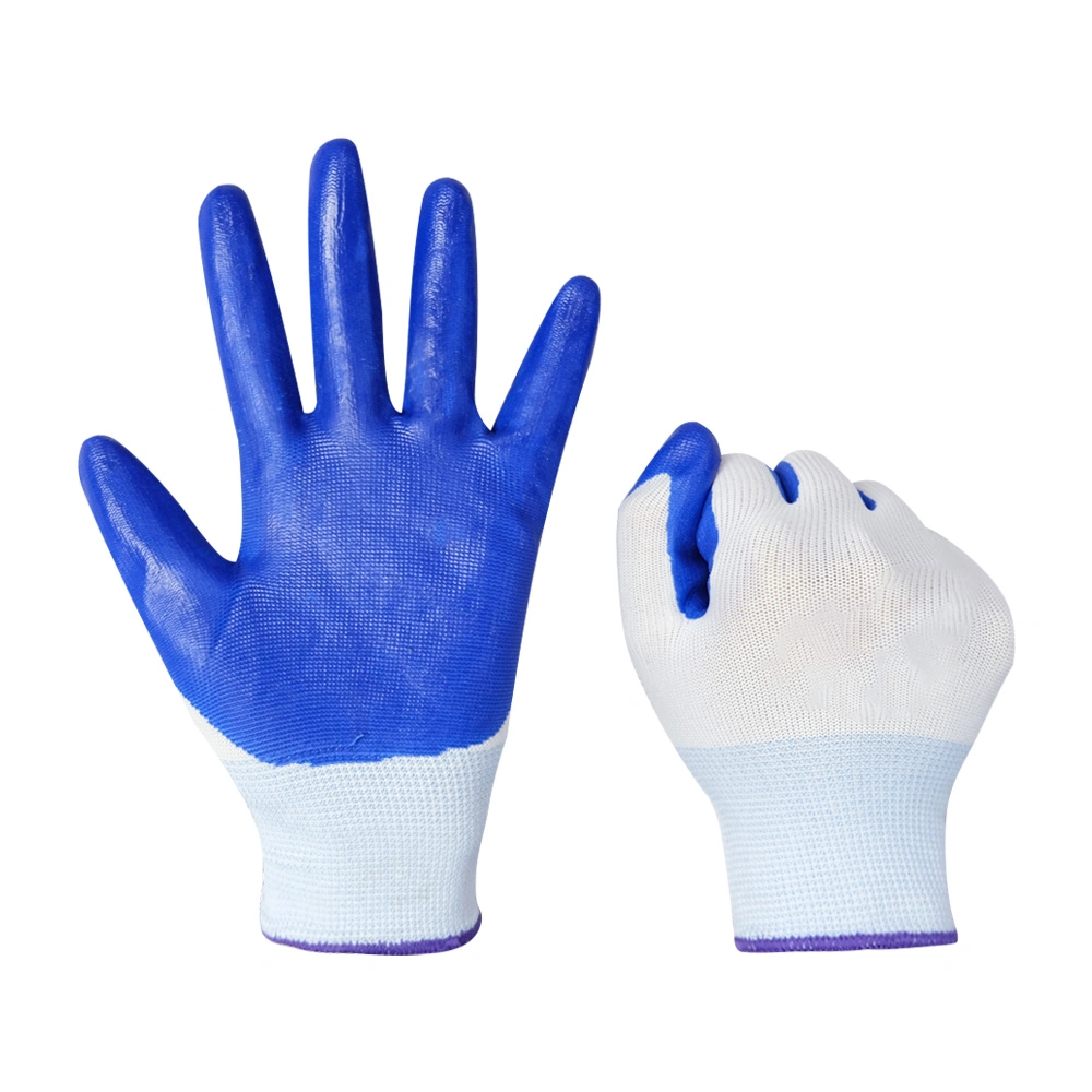 China Wholesale Comfortable Nitrile Smooth Coatted Safety Work Gloves