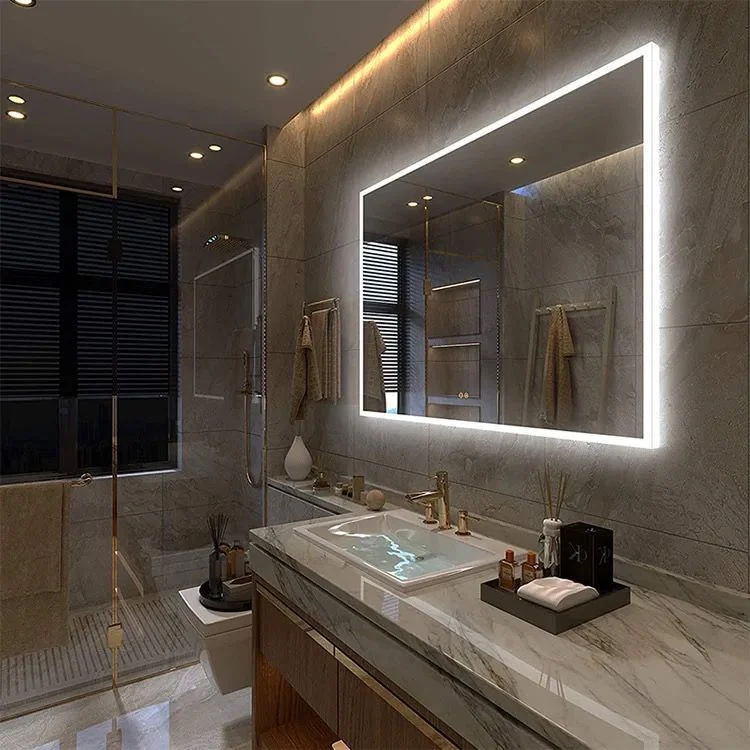 High Brightness Acrylic Framed Bathroom Mirrors with LED Light