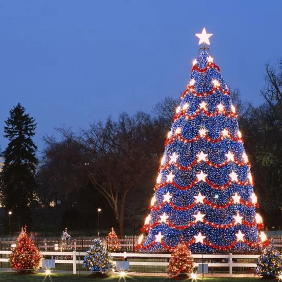 Nouveau design 15m Décoration géant en plein air cadre métallique de grands arbres de Noël artificiel pour City Plaza