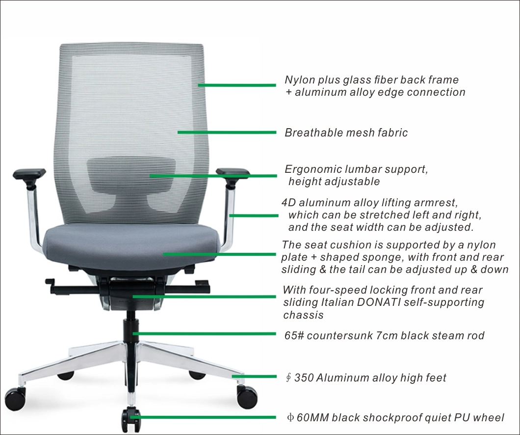 Office Furniture Comfortable Modern Computer Adjustable Swivel Meeting Mesh Chair CH-262b