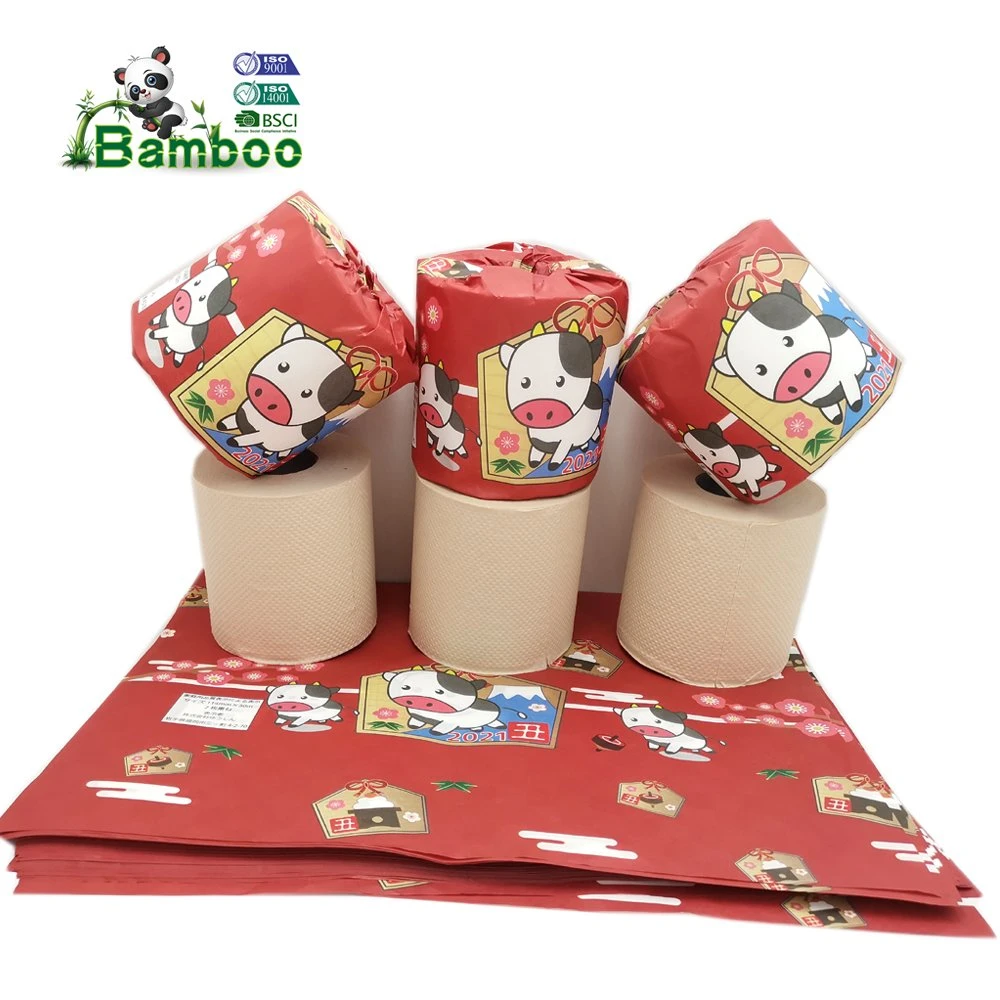 FSC BSCI معتمد من قبل Bamboo Bath Tissue قابل للتحلل البيولوجي لينة ورق مرحاض عضوي