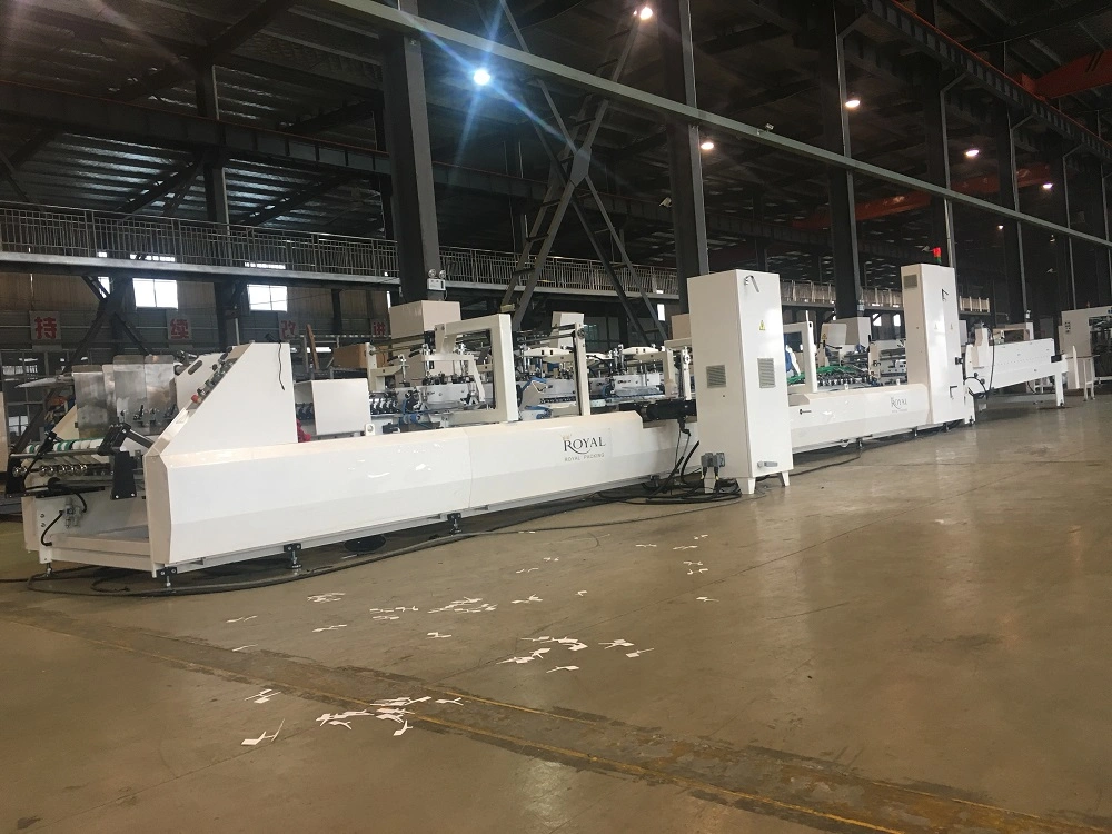 High Speed Automatic Corrugated Carton Box Folder Gluer and Stitch Machine Stapler Ryje