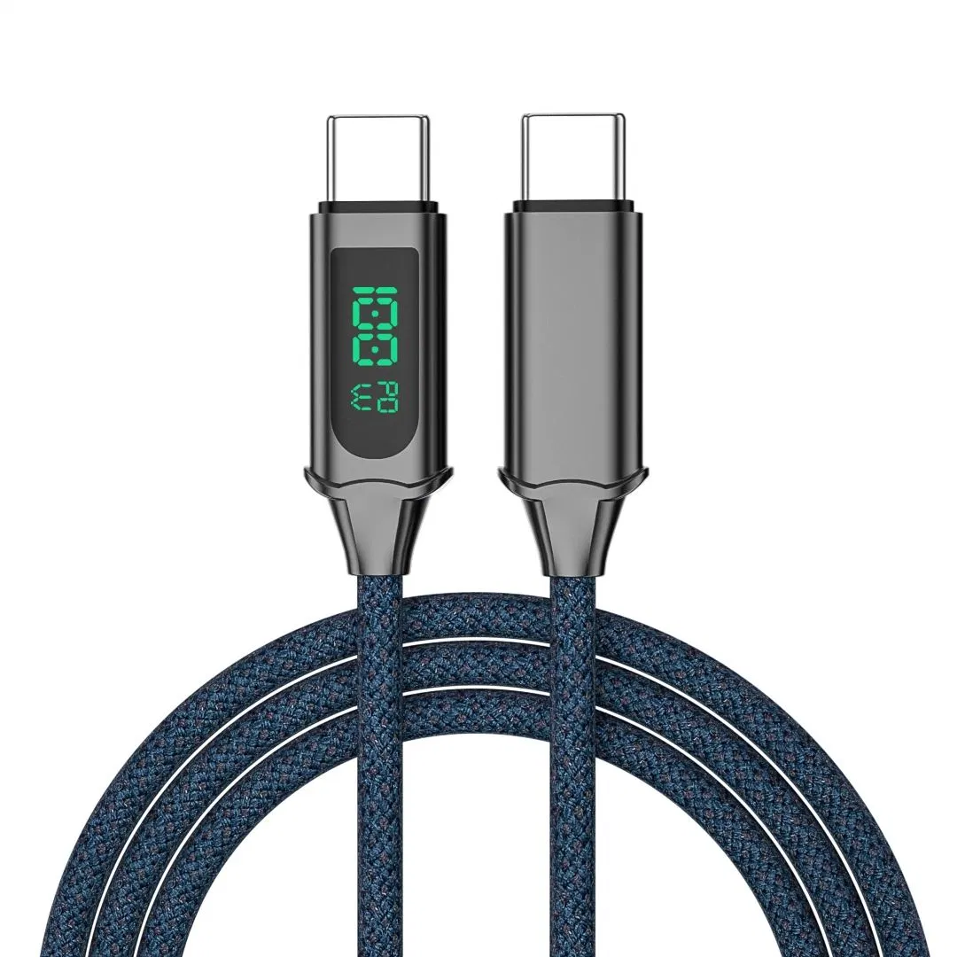 Cable de datos del teléfono de pantalla digital de carga rápida USB C a. Cable PD tipo C 100W adecuado para el interruptor de tableta MacBook Xiaomi Samsung 5A