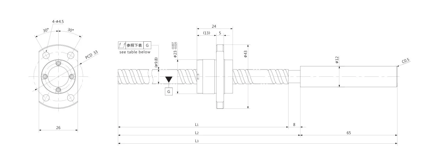 Kgg Precision Cold Rolled Ball Screws for Rolling Circulation Systems (BSD Series, Lead: 10mm, Shaft: 10mm)