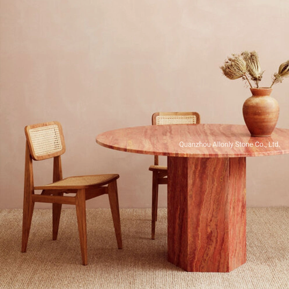 Vintage травертина таблица мебель