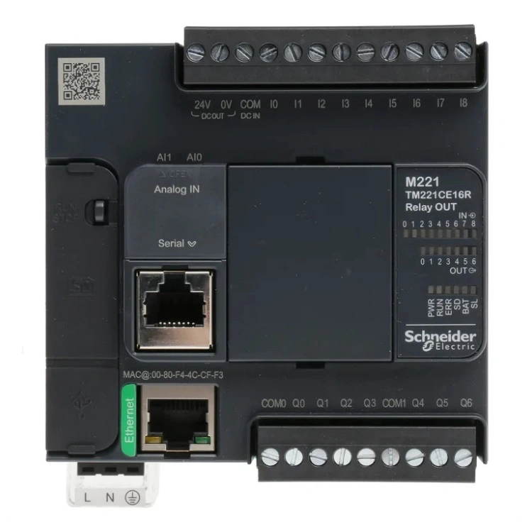 New-Original Schnei-Der-TM221CE16r Modicon M221 PLC CPU-9 Inputs 7-Outputs Digital-Mini USB Interface