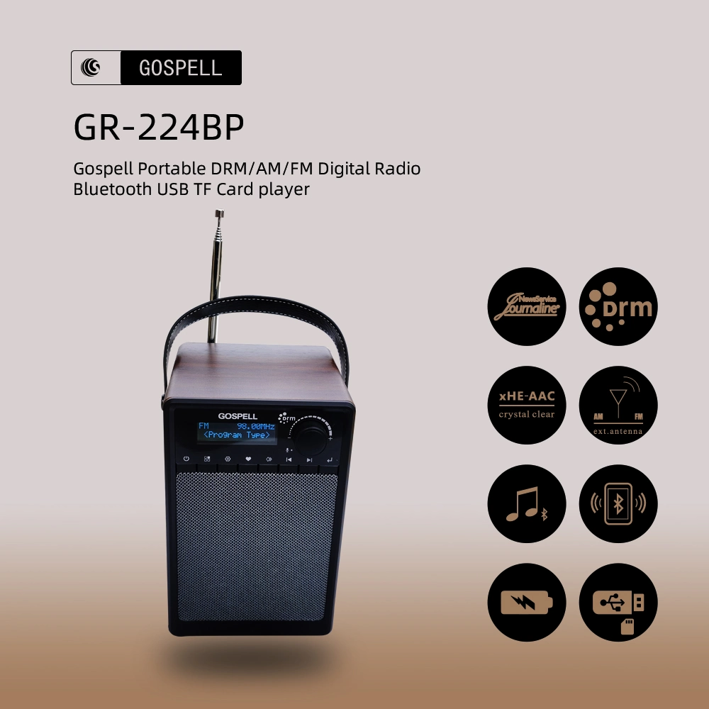 Elegant Portable Radio Crystal Clear DRM Digital Radio and Am / FM Full-Band Receiver