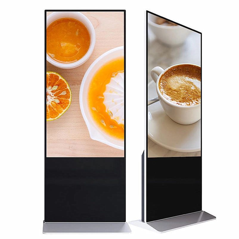 Chão de 4K a sinalização digital 49 55 Polegadas Totem com retroiluminação LED TV LCD Standee publicidade interactiva de preço da máquina quiosque de tela de toque LCD Display Publicidade