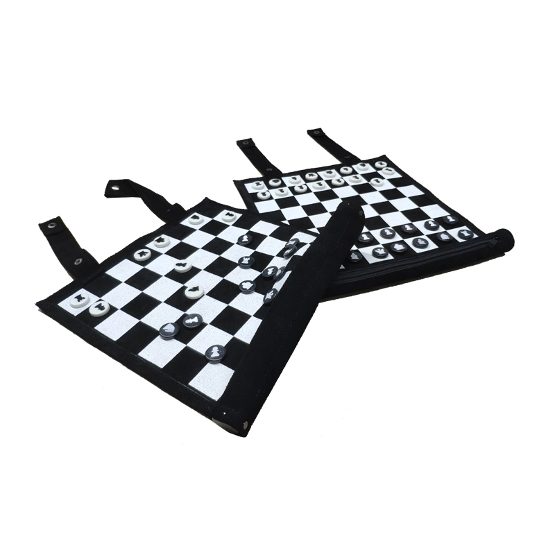 Custom Chess Game Set Portable Travel Chessboard Mat with Packing Box