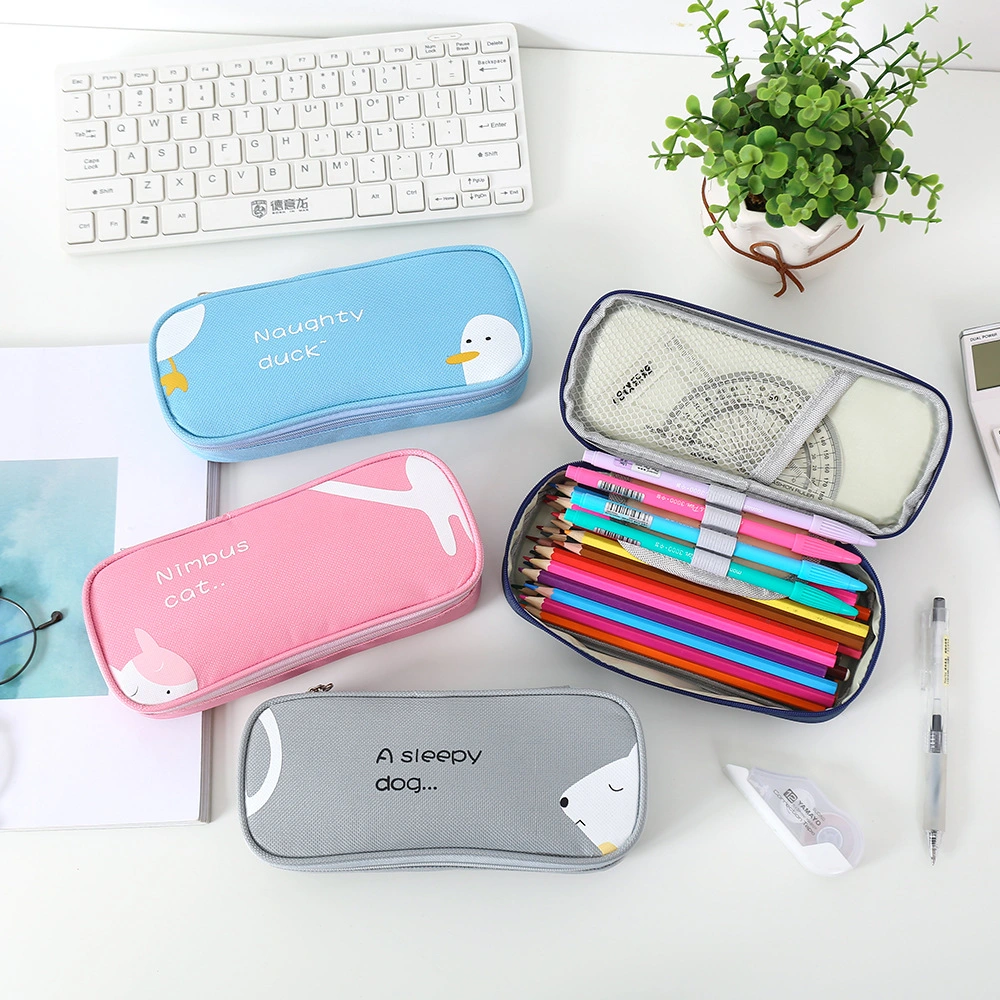 Student Stationery Bag Multifunctional Pencil Case Stationery Box Simple Cartoon Large Capacity Pencil Case