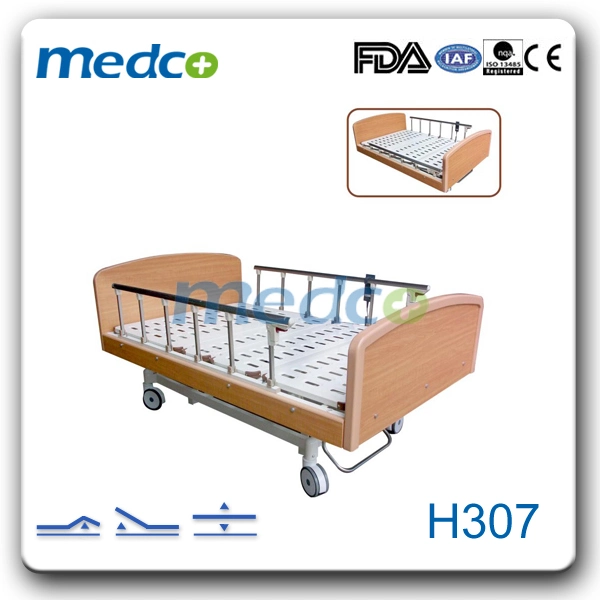 Height Adjustable Electric Wooden Patient Disable Hospital Bed Nursing Room Bed