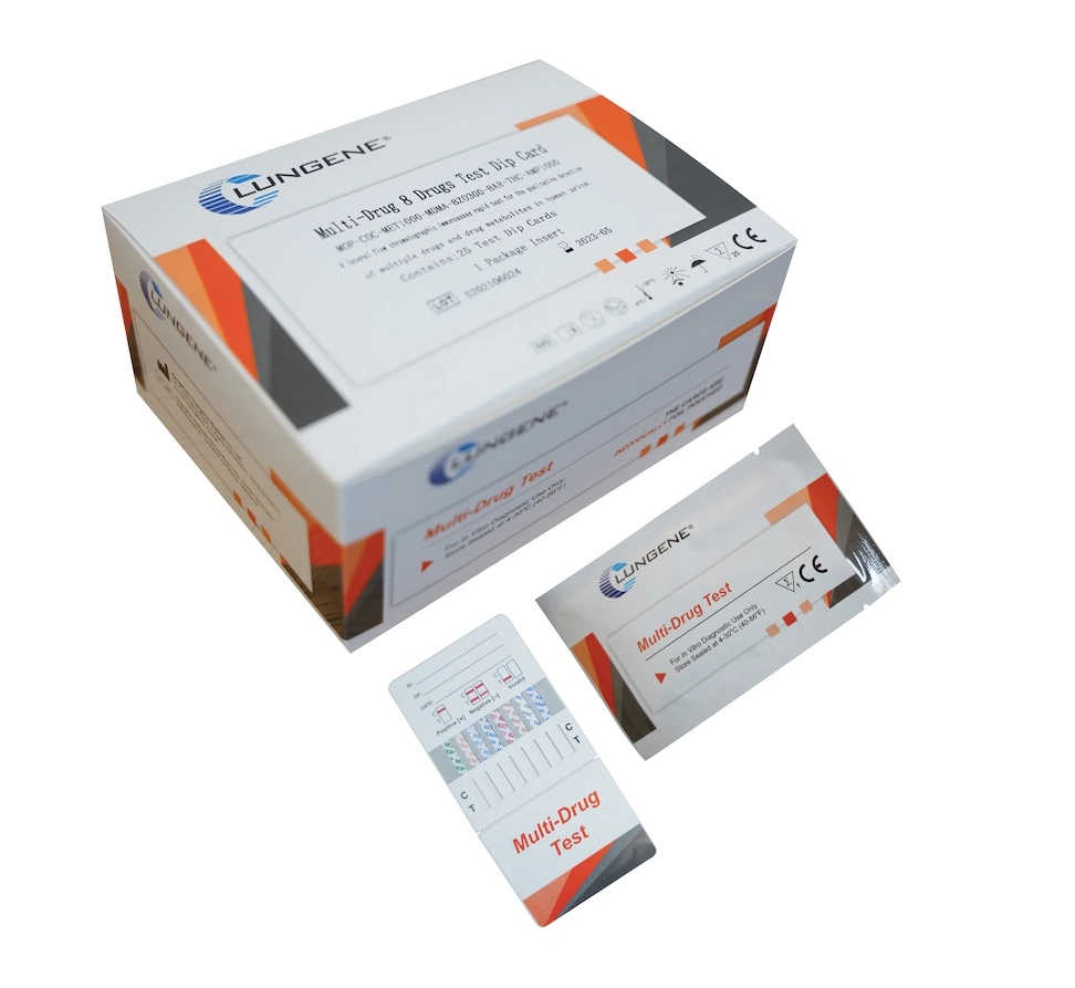 Deive médicaux de diagnostic Test d'urine DOA 8 médicaments Multi-Drug Test d'écran Tableau de bord/cuvette (MOP/KET/THC/MET/COC/MTD/BAR/BZO) avec la CE