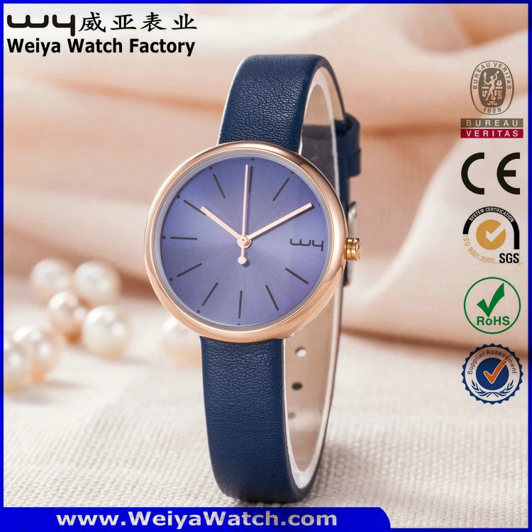 ODM Fashion Leather Strap Quartz Ladies Wrist Watch (Wy-126E)