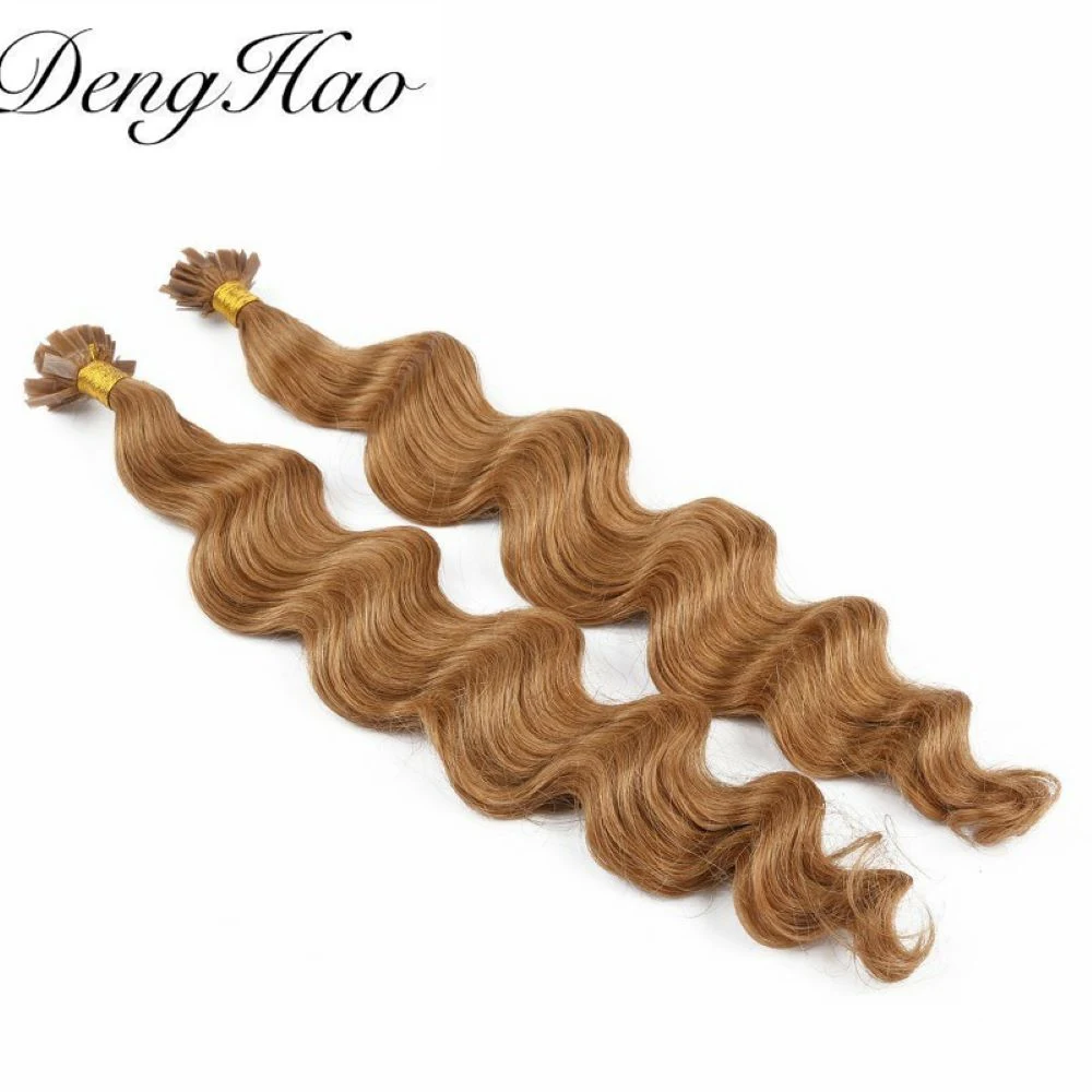 100% Russian cabelo Ponta plana cabelo natural Dawn dupla espessura termina Extensões de cabelo pré-Bonded