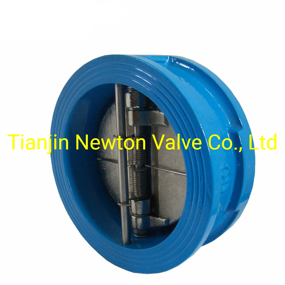 Wafer Type Dual Plate Non Return Check Valves Double Door Pn10 Pn16 Cast Ductile Iron Body