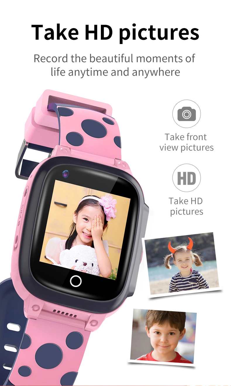 Los niños de 4G de OEM GPS Android Sos Llamada SIM Impermeable IP67 Chico Chica Smartwatch con cámara HD para niños