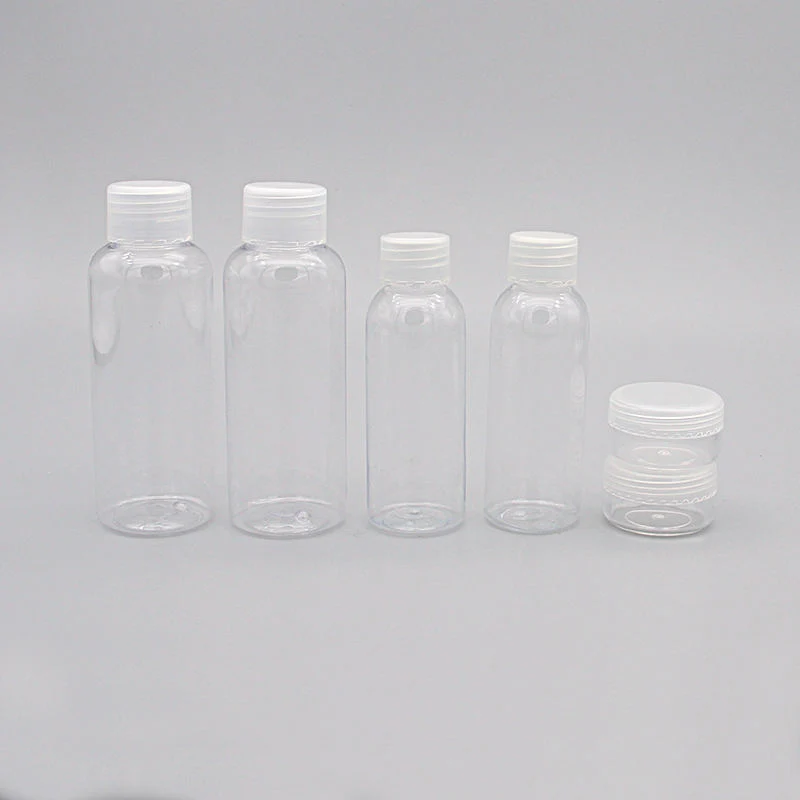 Wholesale/Supplier Custom 6 Pack Portable Plastic Pet Cosmetic Cream Jar Lotion Spray Travel Bottle Set with Bag