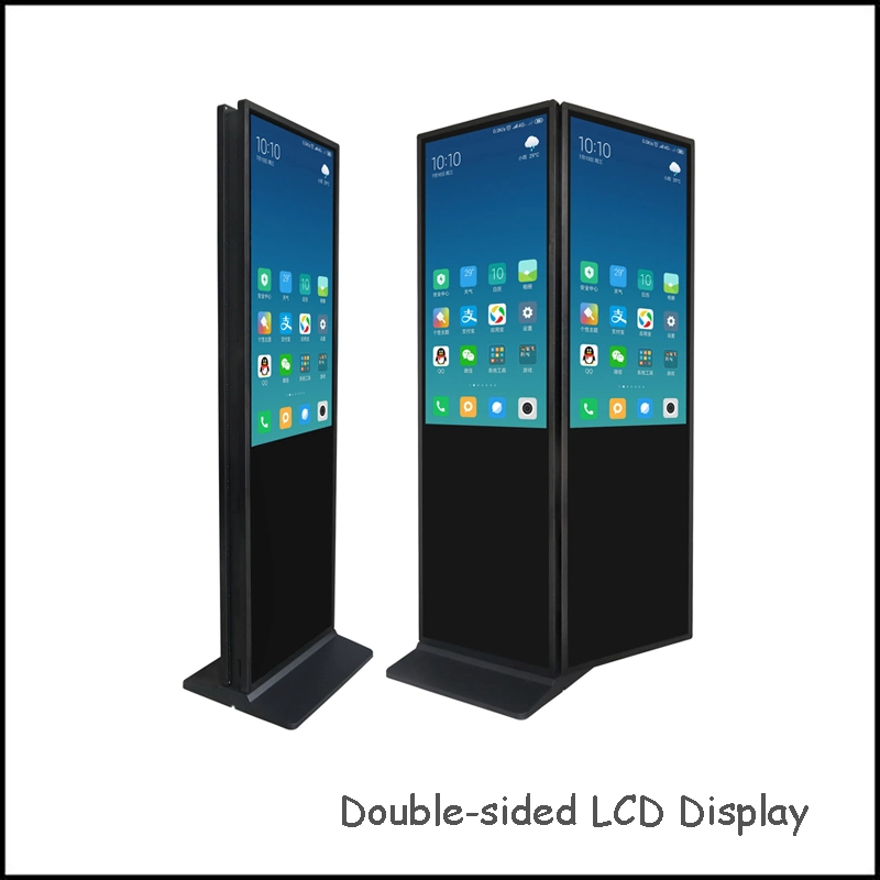 55-Zoll-LCD-Display mit zwei Bildschirmen für den Innenbereich, Digital Signage Totem, vertikal Werbedisplay