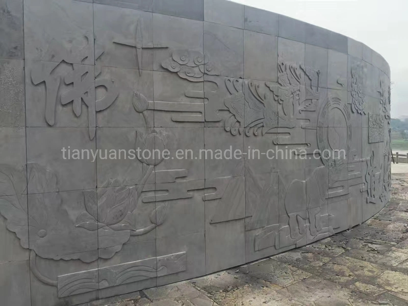 Grey Sandstone Natural Stone Statues Carved Relief