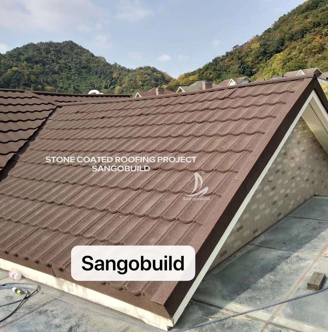 Caribbean Island Wind Resistant Roofing Materials Interlocking Stone Coated Metal Roofing Sheet