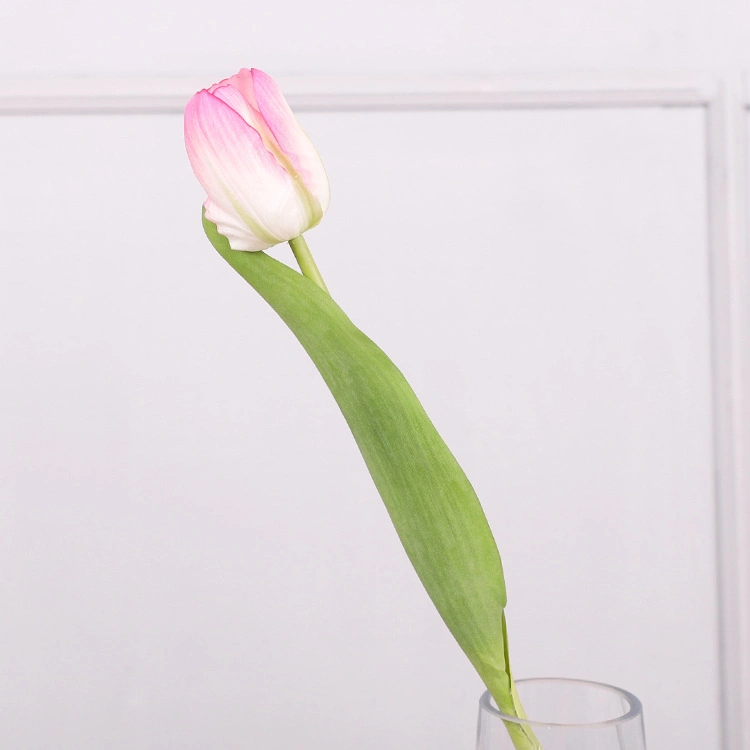 PU Flower Arrangement Single Stem Flower 37cm PU Artificial Tulip for Decoration