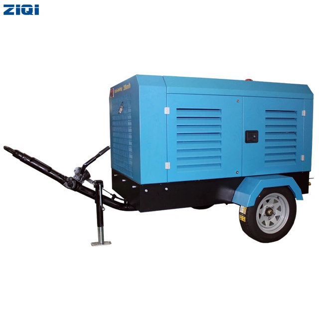 Towable 41kw 7bar Construction Work Use Factory Price Diesel Engine 185cfm Portable Air Compressor Screw Wtih Two Wheels