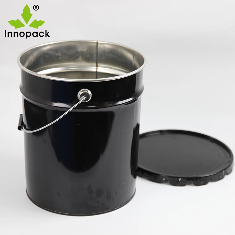 Flower Lid Round 19L/5 Gal Black Metal Bucket