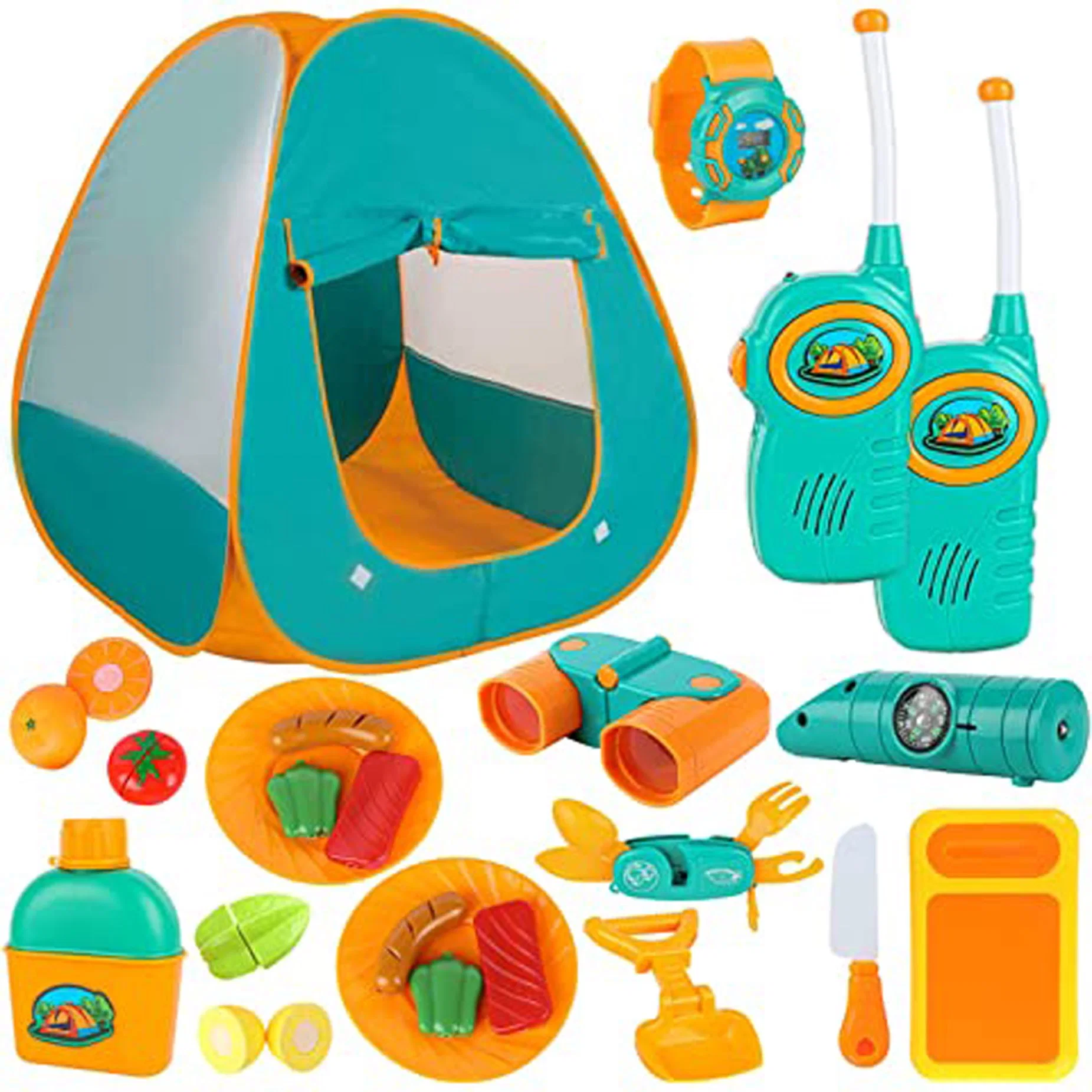 Pop up Tent with Kids Camping Gear Set Outdoor Toys Camping Tools Set for Kids Kids Play Tent Toy