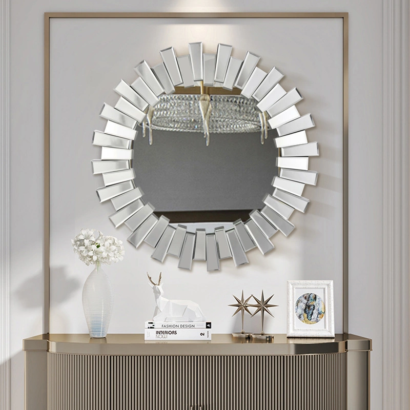 2022 New Light Luxury Bathroom Mirror European and American Style Glass Mirror Porch Decorative Mirror Large Hanging Mirror New Modern Art Mirror