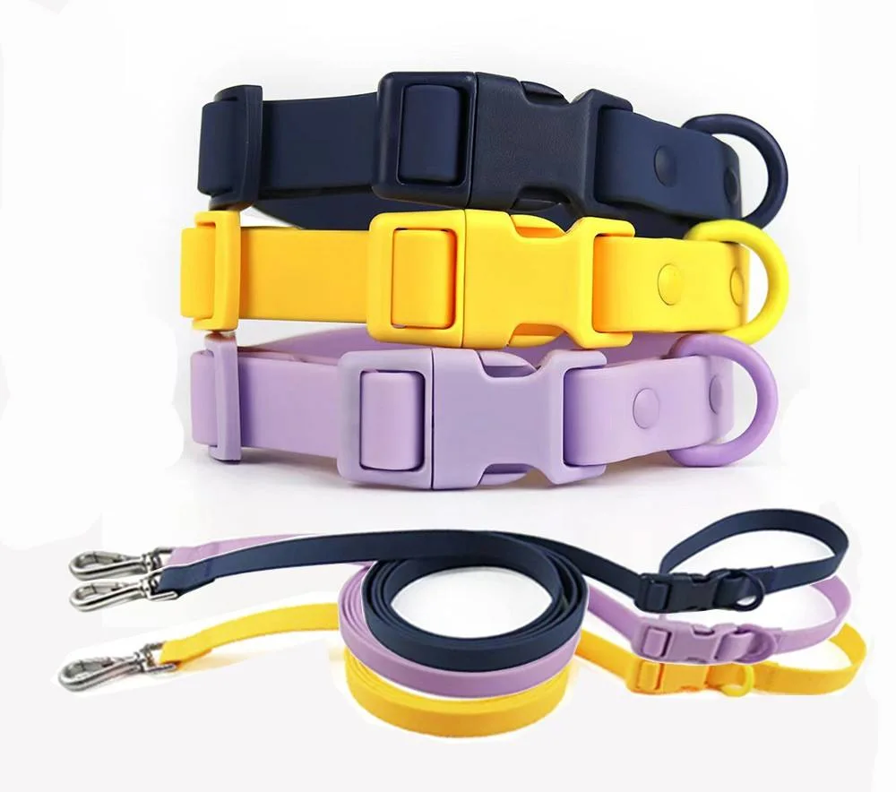 Wasserdichte PVC Hundehalsband verstellbare Hundehalsbänder Leine Soft Luxury Tierringe