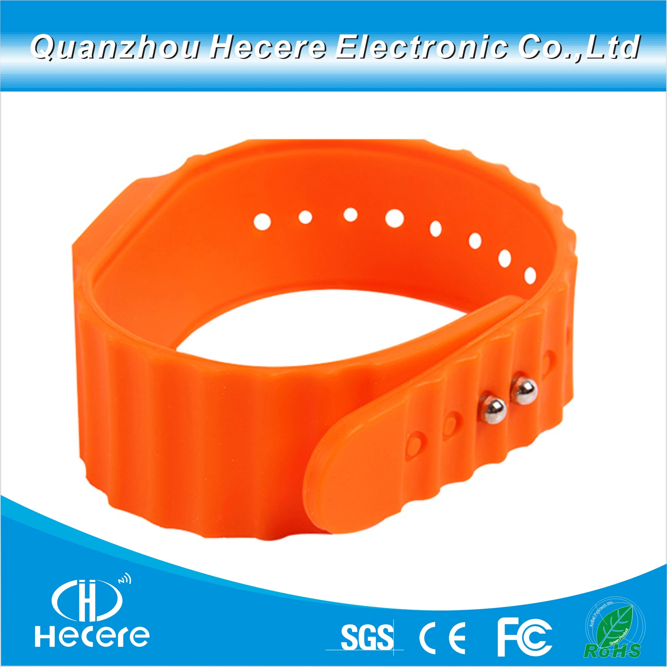 Colorful Lf Hf UHF Chip RFID Silicone Wristbands for Swimming