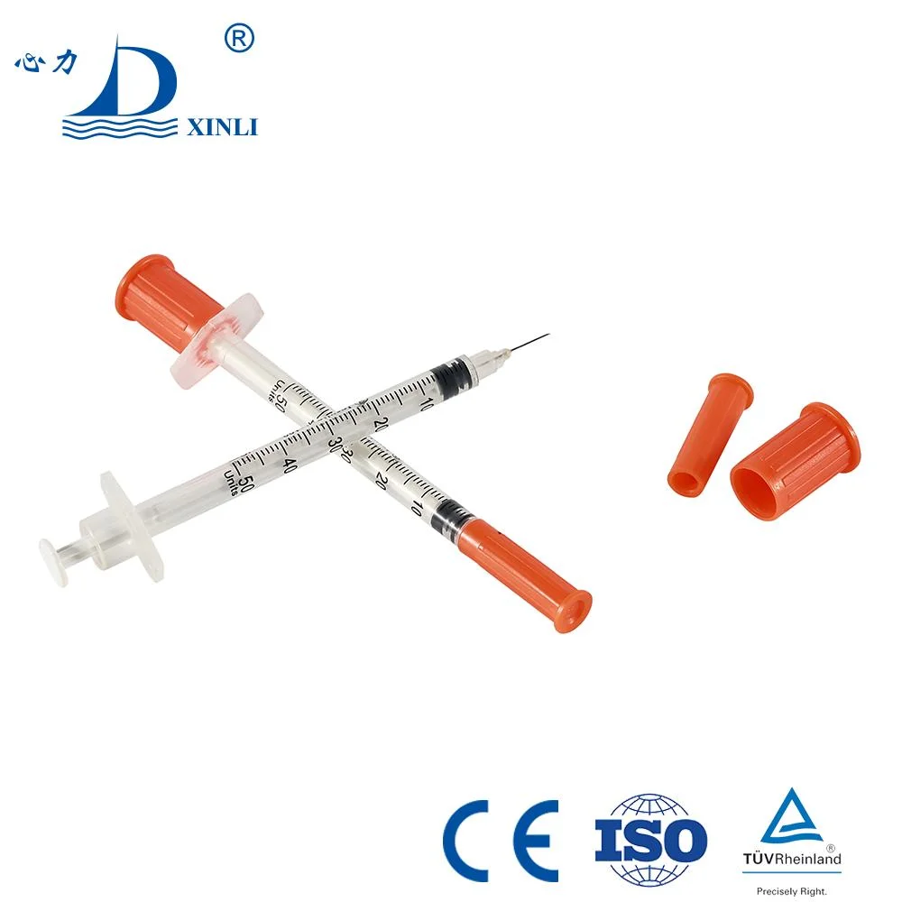 Medical Equipment Plastic Disposable Medical Sterilized 0.5ml 1ml Insulin Syringes with Hypodermic Needles