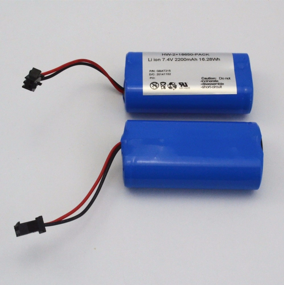 High quality/High cost performance  Rechargeable Li Ion Battery 18650 7.4V 2200mAh Lithium Battery for GPS Tracking