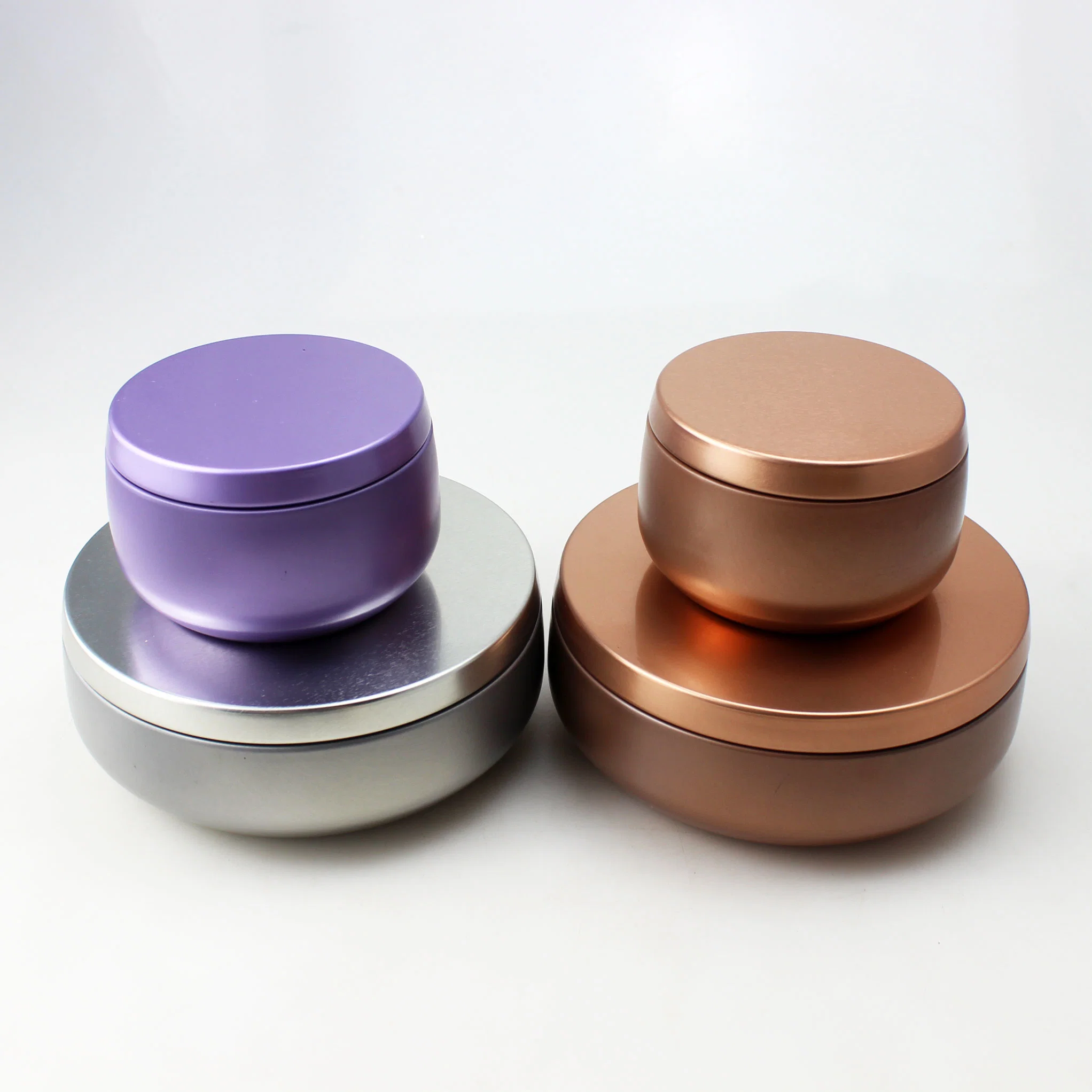 Eco-Friendly Luxury Purple Metal Tin Storage Container Packaging with Lid