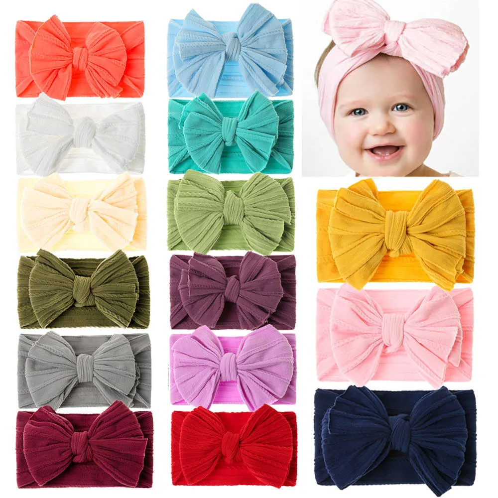 Fashion Big Bow Baby Hair Band Lovely Hair Accessories for Kids High quality/High cost performance  Soft Hair Elastic