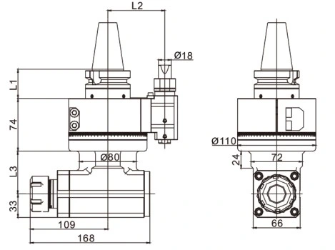 High Precision CNC 90 Degree Milling Angle Head for Bt30 Bt40 Bt50